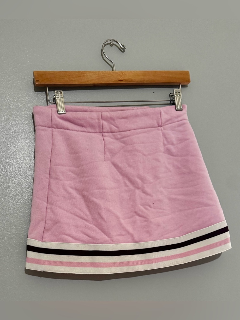 Terry Cloth American Apparel Wrap Pink Stripe Hem Mini Skirt - Women's